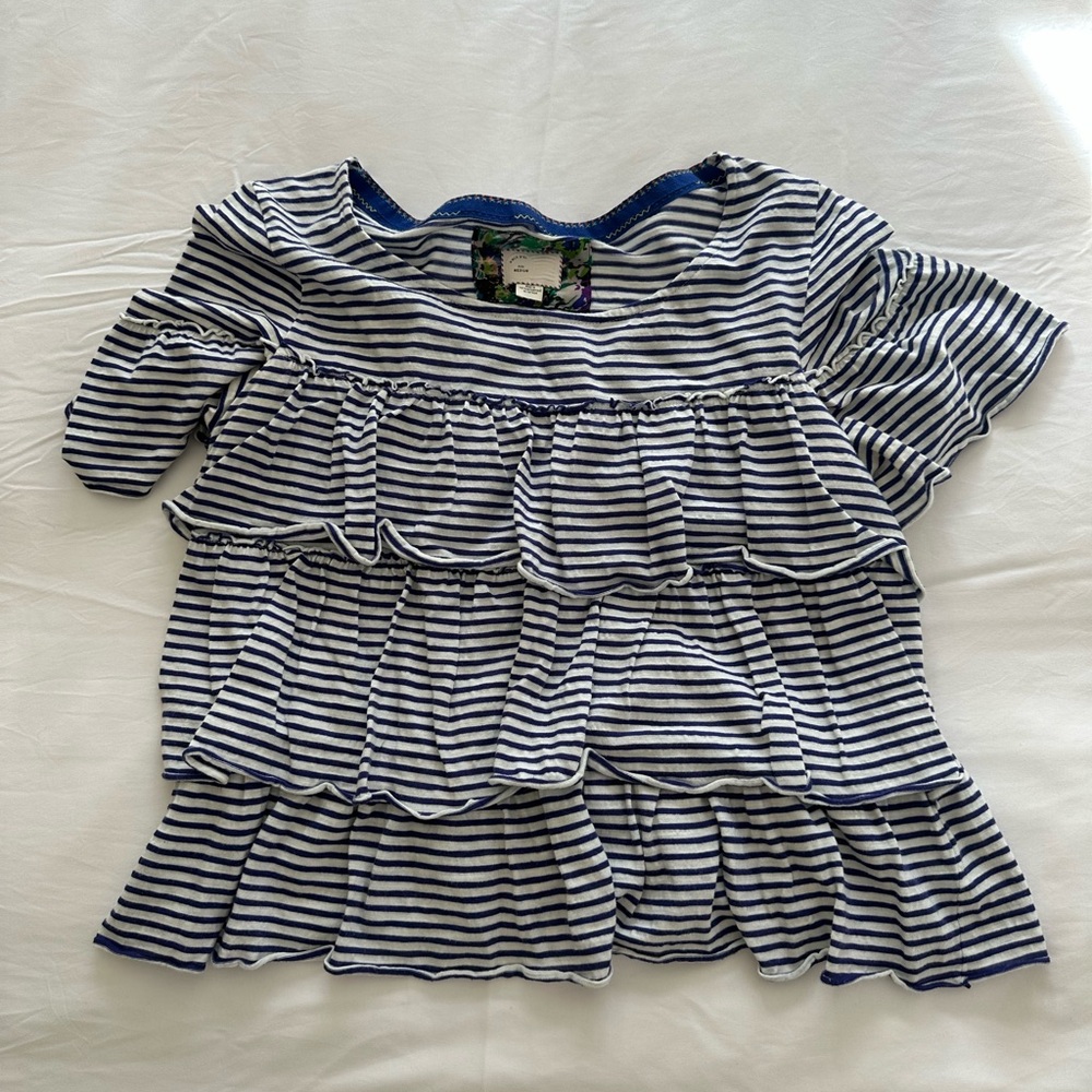 Anthropologie tiered ruffled shirt